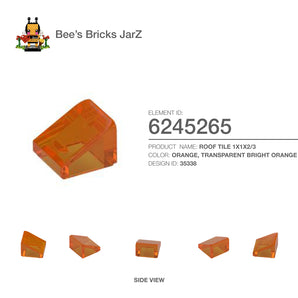 6245265-ROOF TILE 1X1X2/3-Tr. Bright Orange