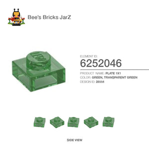 6252046-PLATE 1X1-Transparent Green