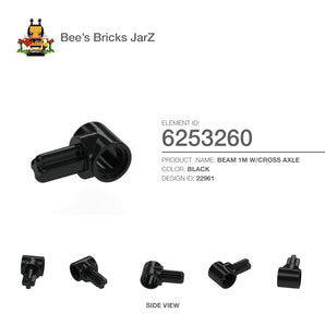6253260-BEAM 1M W/CROSS AXLE-Black