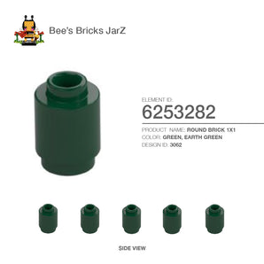 6253282-ROUND BRICK 1X1-Earth Green