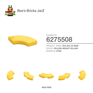 6275508-TILE 2X2, W/ BOW-Bright Yellow