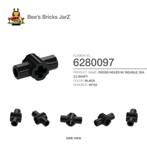 6280097-CROSS HOLES W/ DOUBLE, DIA. 3.2 SHAFT-Black