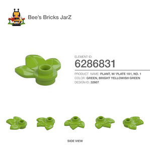 6286831-PLANT, W/ PLATE 1X1, NO. 1-Bright Yellowish Green