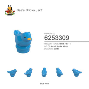 6287960-BIRD, NO. 14 (with Yellow Beak)-Dark Azur