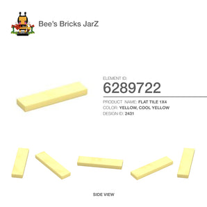 6289722-FLAT TILE 1X4-Cool Yellow