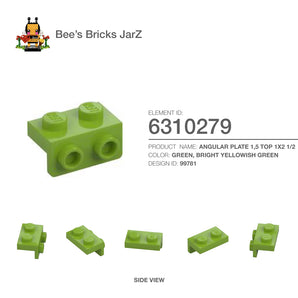 6310279-ANGULAR PLATE 1.5 BOT. 1X2 1/2-Bright Yellowish Green