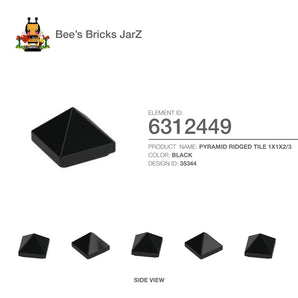 6312449-PYRAMID RIDGED TILE 1X1X2/3-Black