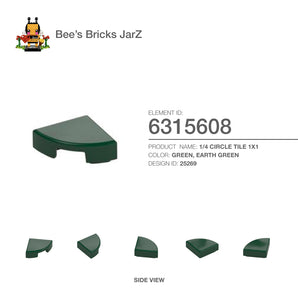 6315608-1/4 CIRCLE TILE 1X1-Earth Green