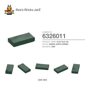 6326011-FLAT TILE 1X2-Earth Green