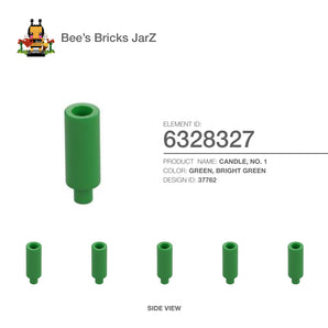 6328327-CANDLE, NO. 1-Bright Green
