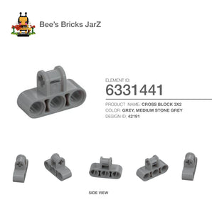 6331441-CROSS BLOCK 3X2-Medium Stone Grey