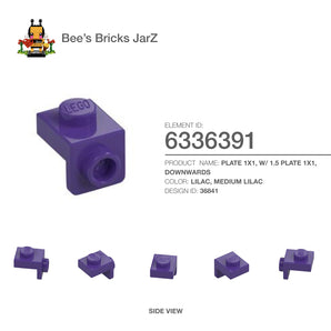 6336391-PLATE 1X1, W/ 1.5 PLATE 1X1, DOWNWARDS-Medium Lilac