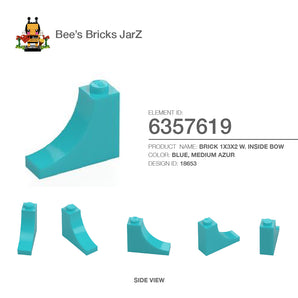 6357619-BRICK 1X3X2 W. INSIDE BOW-Medium Azur