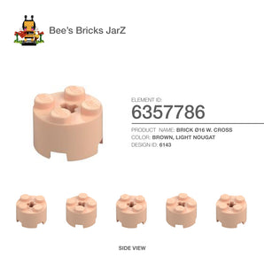 6357786-BRICK Ø16 W. CROSS-Light Nougat