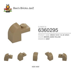 6360295-BRICK 1X1X1 1/3, W/ ARCH-Sand Yellow