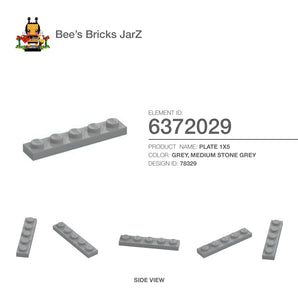 6372029-PLATE 1X5-Medium Stone Grey