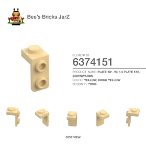 6374151-PLATE 1X1, W/ 1.5 PLATE 1X2, DOWNWARDS-Brick Yellow