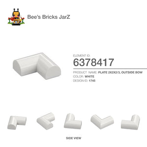 6378417-PLATE 2X2X2/3, OUTSIDE BOW-White