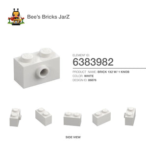 6383982-BRICK 1X2 W/ 1 KNOB-White