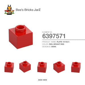 6397571-PLATE 1X1X2/3-Bright Red
