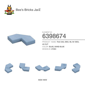 6398674-TILE 2X2, DEG. 90, W/ DEG. 45 CUT-Sand Blue