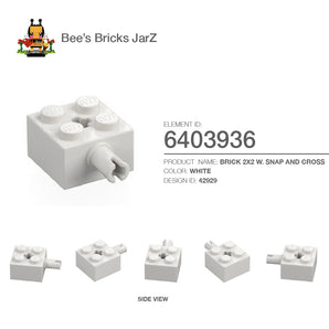 6403936-BRICK 2X2 W. SNAP AND CROSS-White