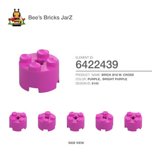 6422439-BRICK Ø16 W. CROSS-Bright Purple