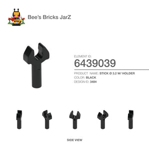 6439039-STICK Ø 3.2 W/ HOLDER-Black