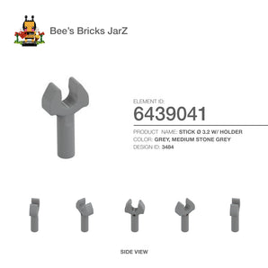 6439041-STICK Ø 3.2 W/ HOLDER-Medium Stone Grey