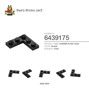 6439175-CORNER PLATE 1X3X3-Black