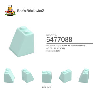 6477088-ROOF TILE 2X2X2/65 DEG.-Aqua
