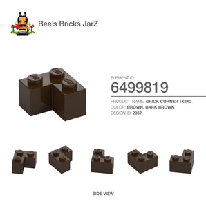 6499819-BRICK CORNER 1X2X2-Dark Brown