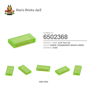 6502368-FLAT TILE 1X2-Tr. Bright Green