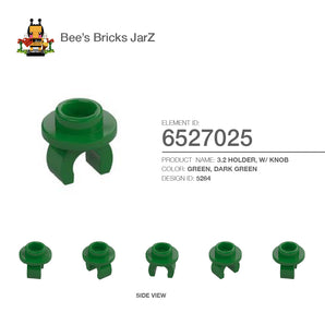 6527025-3.2 HOLDER, W/ KNOB-Dark Green
