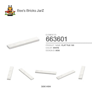 663601-FLAT TILE 1X6-White